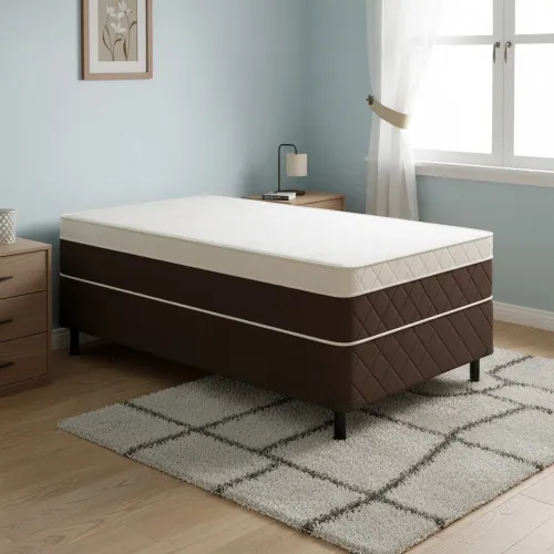 Cama Box Solteiro Ortopedica D33 Marrom - ORTOBELLO