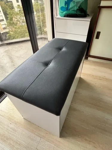 Sapateira Puff Baú 12 Pares Preta - Versatile Premium