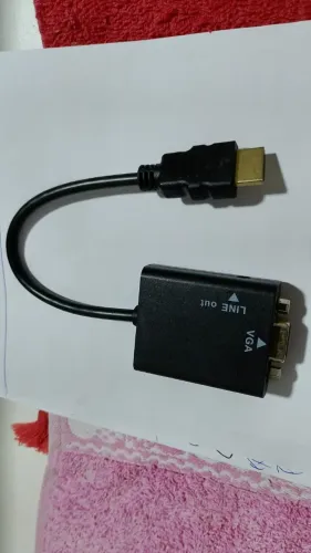 Cabo adaptador conversor HDMI para VGA com Saída P2 de áudio