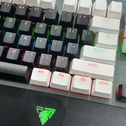 Teclas PBT minimalista (preto e branco)