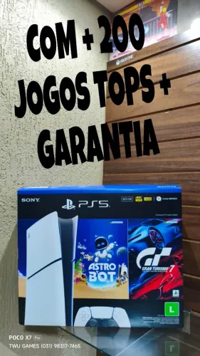 PS5 slim + 200 jogos tops