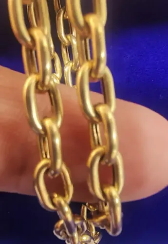 Cordão 80 Cm Cadeado Ouro 18 Kilates Peso 28.80 Gramas 5 mm Oco                           