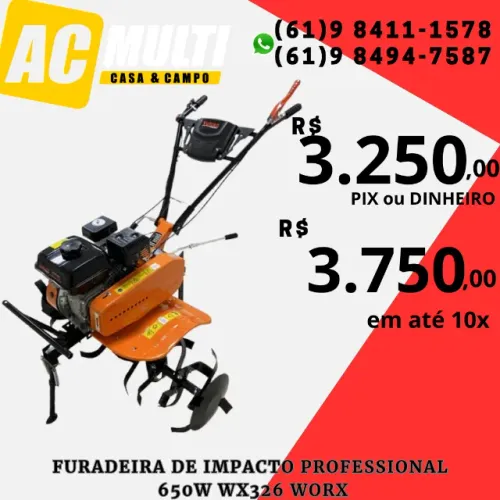 MOTOCULTIVADOR GASOLINA 4T 212cc 7HP COM LAMINAS CULTIVADORAS VMC700 VULCAN TRENT