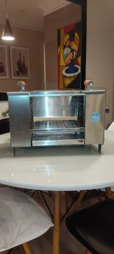 Churrasqueira ecológica sem fumaça 2 grelhas de aço inox