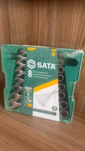 Jogo Chave Combinada Catraca 8-19 Mm 8 Peças St08008sj Sata polido