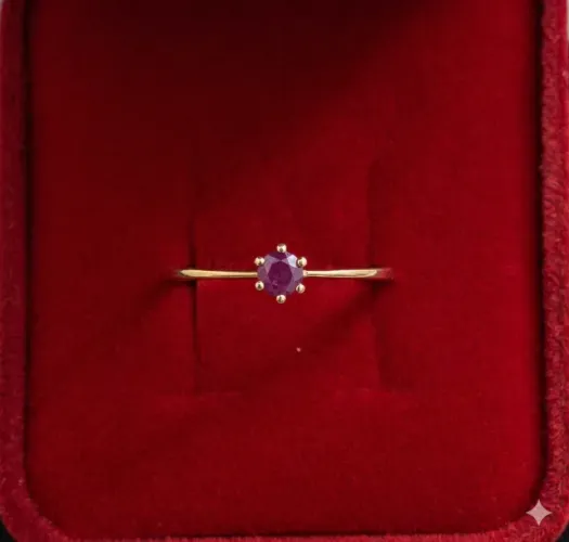 anel de rubilita em ouro 18k aro 20 1.10gr