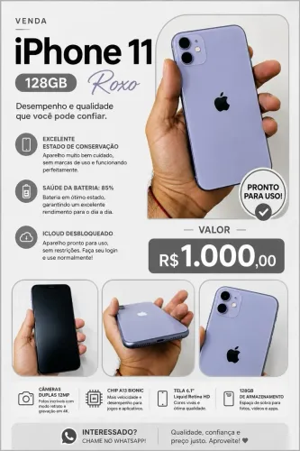 iPhone 11 128GB Roxo