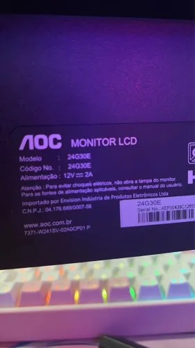 MONITOR A VENDA PARA CONSERTAR - Marca Aoc 180hz / Para sair logo