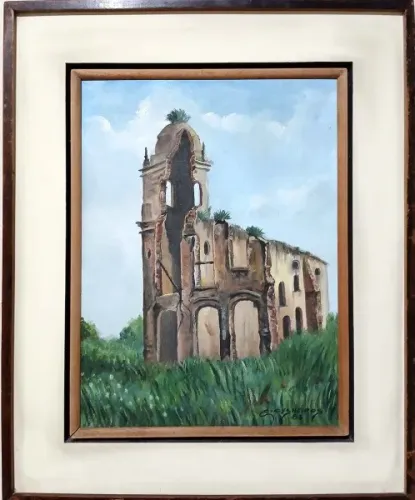 Cysneiros, Quadro Pintura em Tinta Óleo sobre Tela, 57x46cm, Assinado, Datado e c/ Moldura