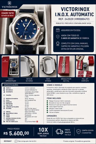 Relógio Masculino Victorinox I.N.O.X Automatic Swiss Made