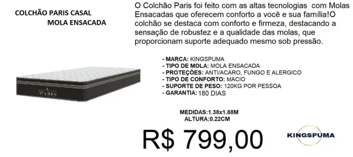 COLCHÃO DE CASAL COM ENTREGA GRÁTIS 