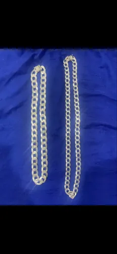 Cordao de prata pura maciço 17 mm 60cm 12 mm 70 cm