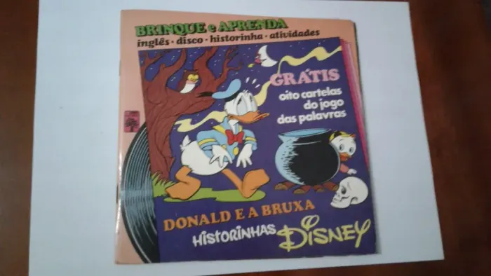 Disquinho de vinil Brinque e aprenda Disney Donald e a Bruxa antigo