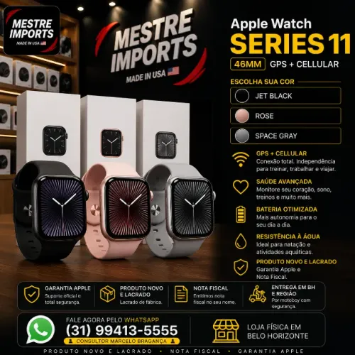 Apple Watch Series 11 46mm GPS + Cellular Novo Lacrado