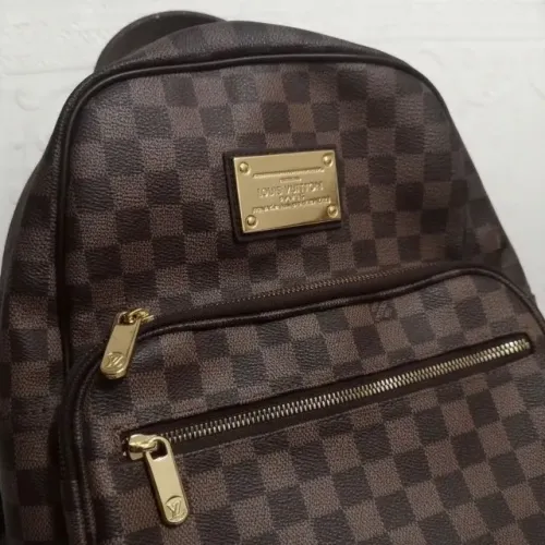 mochila em canvas e couro legítimo