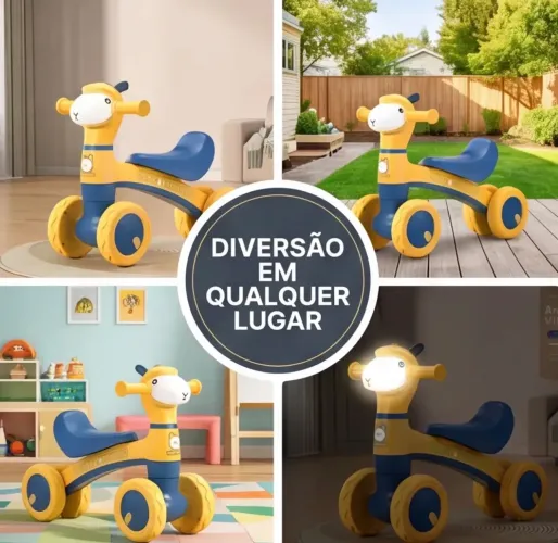 Motocicleta Infantil Quatro Rodas Com Luzes E Música