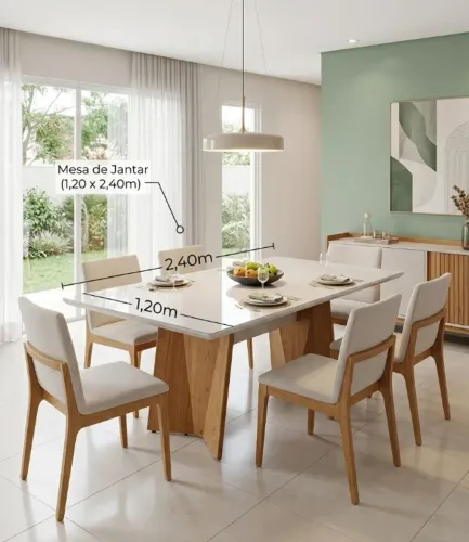 Mesa de Jantar 2,40 x 1,20