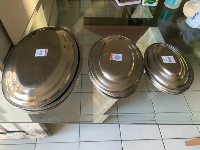 Travessa inox P, M e G ideal para restaurantes.