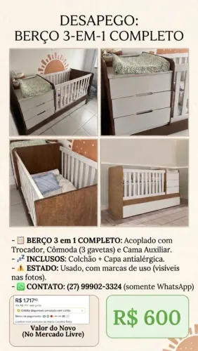 Berço 3 em 1