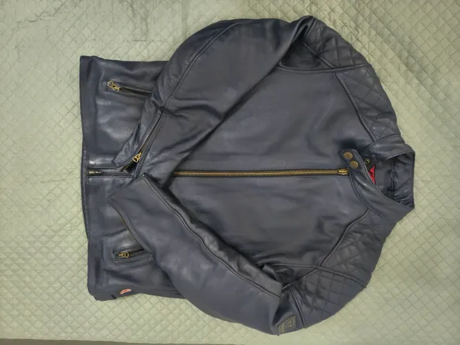 Jaqueta Couro Triumph Braddan Azul - Tamanho M 