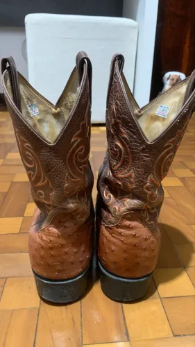 Bota texana couro avestruz legitimo