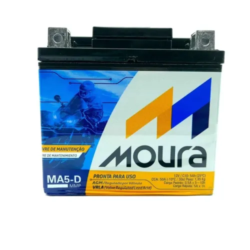 Bateria para moto Moura 12v 5ah MA5-D nova zero com garantia