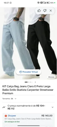 Kit 2 calças Bag