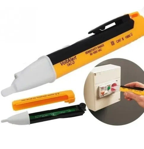 Caneta Chave Teste Eletricista Detector De Tensao 90-1000v Amarelo