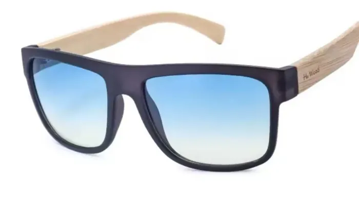 Oculos de Sol Premium com lentes Oceano Armação de Bambu HuWood Lentes Polarizadas