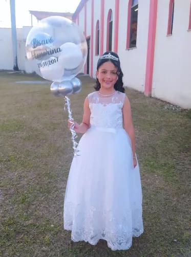 Vestido branco, ventido Dana de Honra, Vestido de festa, vestido longo, vestido de criança