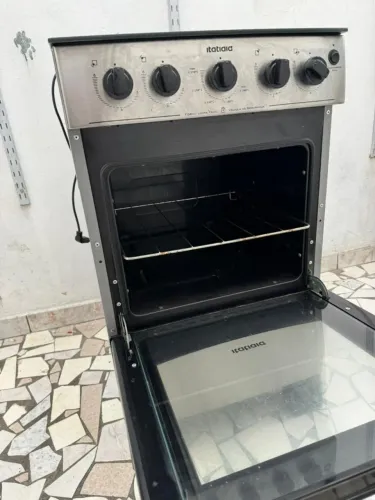 Fogão Itatiaia Essencial 4 Bocas, Mesa de Vidro, Inox