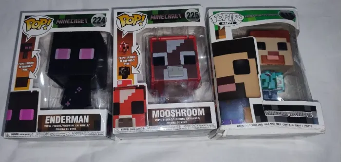 Lote 3 bonecos Minecraft 
