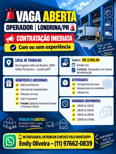 AJUDANTE DE CARGA E DESCARGA | LONDRINA/PR