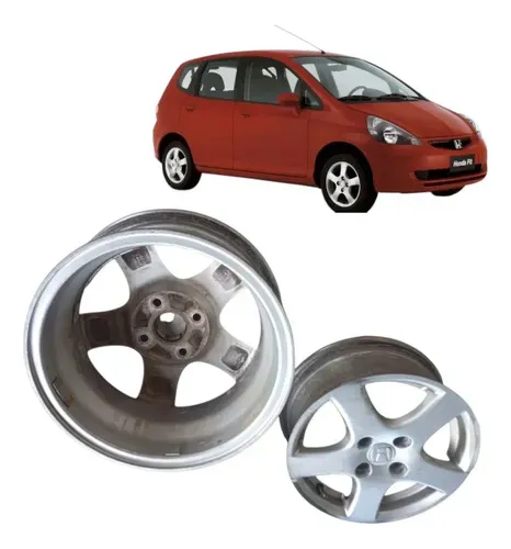 Roda Avulsa Aro Liga Leve 14 4x100 Honda Fit 2006 2011 Prateado