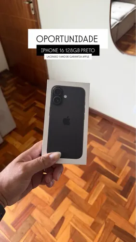 IPHONE 16 PRETO 128GB LACRADO