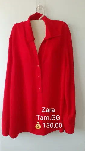 Camisa Zara vermelha GG.