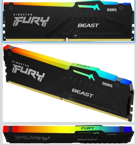 Kingston Módulo único de memória de desktop Fury Beast RGB 16GB 5600MT/s DDR5 CL40 DIMM