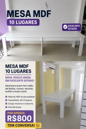 Mesa 10 lugares mdf