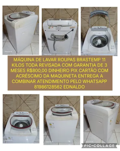 MÁQUINA DE LAVAR ROUPAS 11 KILOS