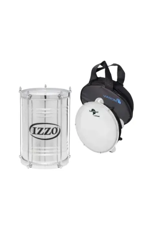 Kit Carnaval- BACURINHA 08 POL X 30 CM ALUMINIO + Pandeiro Liverpool10 Pol+BAG 10 Pol