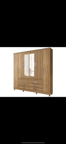 Guarda-Roupa Casal Grande 6 Portas e 6 Gavetas (Com Espelho) - Excelente Estado