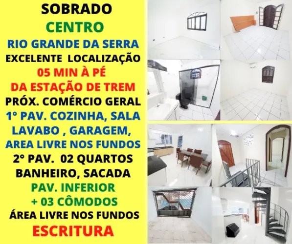 Sobrado Centro 5 min da Estação de trem Rio Grande da Serra próx. comércio geral