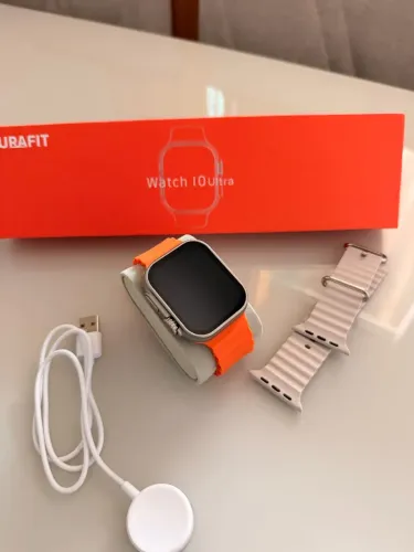 Smartwatch UltraFit Watch 10 Ultra com Pulseira Laranja + Carregador e Pulseira Extra