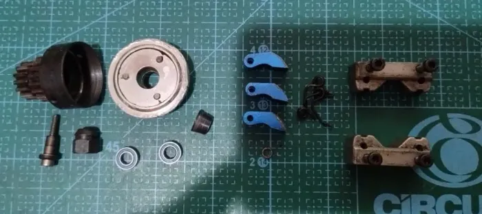Sino com engrenagens e rolamentos + FLYWHEEL + Embreagem 3 sapatas, Kyosho GT2 1/8