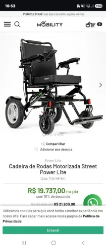 Cadeirade rodas Motorizada Street - retirada no local