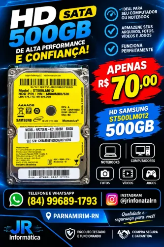HD SAMSUNG de 500GB Modelo: ST500LM012