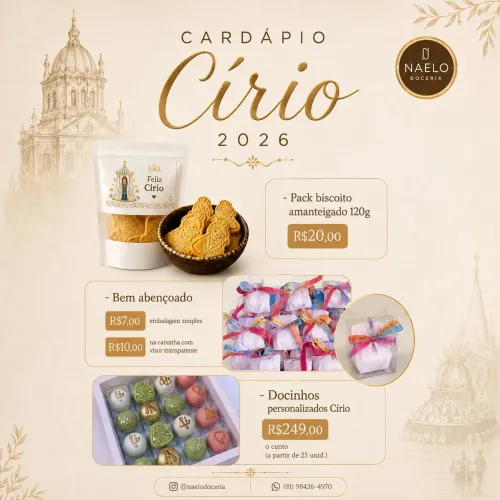 Círio brindes e sobremesas