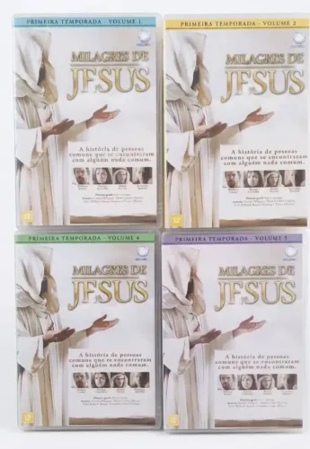 Kit de 4 dvds originais Milagres de jesus da TV Record/ volumes: 1,2,4,5 
