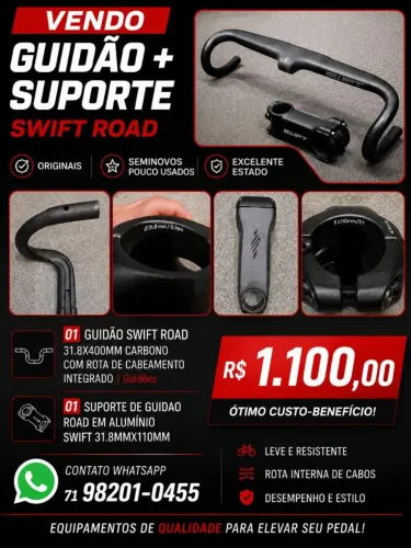 Vendo guidon carbono e suporte de alumínio