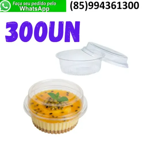 300 Embalagem Mini Doce Pote Transparente Redondo Pavê 645 120ml Cristal Brigadeiro Trufas